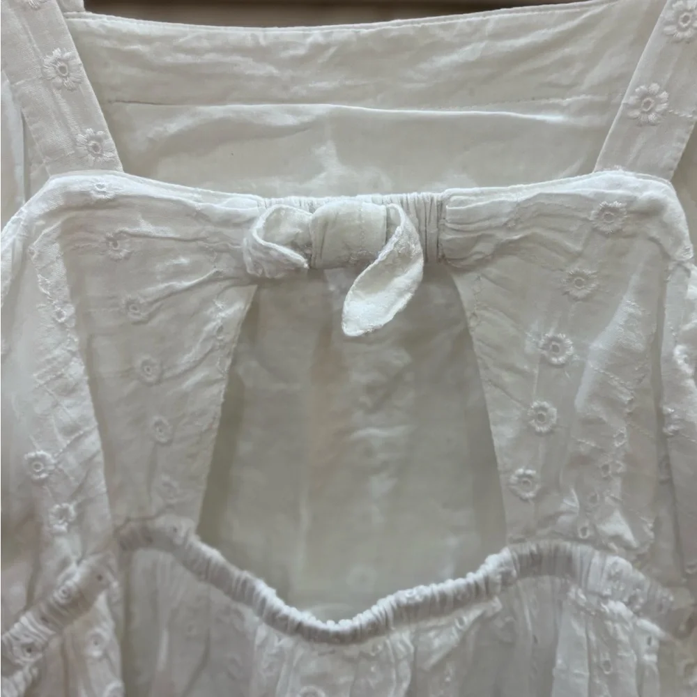 Cat & Jack Kids Size XL 14/16 Plus White Eyelet Embroidered Dress Beach Wedding